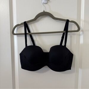 Victoria's‎ Secret Body by Victoria Bra 38D Lined Strapless Black Lace Underwire